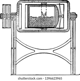 Este diagrama representa Jar Mill, dibujo de línea vintage o ilustración de grabado.