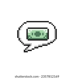 este es un icono de diálogo en píxeles con color sencillo y fondo blanco, este elemento es bueno para presentaciones, pegatinas, iconos, diseño de camisetas, activo de juego, logotipo y su proyecto.