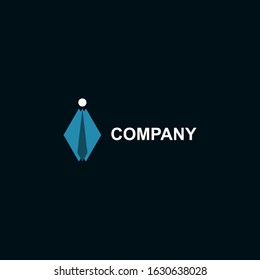 This is a diamond logo that looks like a human wearing a suit