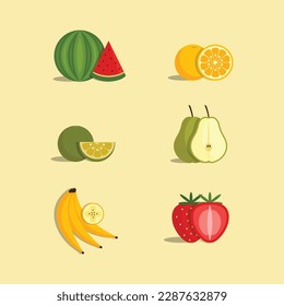 This is a different fruit collection in vector.