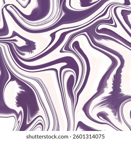 This digital abstract pattern showcases a sophisticated blend of deep purple and creamy white hues.