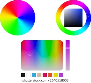 This digital color wheel features a stunning gradient, perfect for artists and designers to explore various color combinations and enhance their creative projects. Vector illustration.