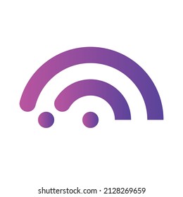 Esta es una conexión digital y un logo moderno de comunicación inspirado en wifi y porcupine