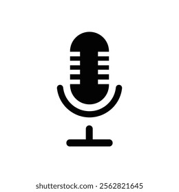 This is a digital cut file of a studio microphone, designed in a retro style, suitable for projects related to radio stations, music recording, and recording studios.