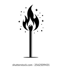 This is a digital graphic set featuring images of matchsticks, flames, burning matches, campfires, and lighters. Available as printable clip art or cut files, it's offered as an instant download with 