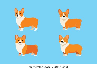 This digital product is a beautifully crafted vector artwork featuring an adorable Corgi dog, perfect for graphic design projects, prints, and merchandise.