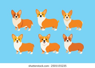 This digital product is a beautifully crafted vector artwork featuring an adorable Corgi dog, perfect for graphic design projects, prints, and merchandise.