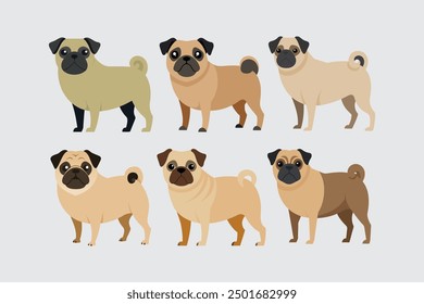 This digital product features a charming and detailed vector artwork of a beautiful Pug dog, capturing its unique facial expressions and adorable characteristics, perfect for pet lovers .