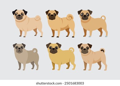 This digital product features a charming and detailed vector artwork of a beautiful Pug dog, capturing its unique facial expressions and adorable characteristics, perfect for pet lovers .