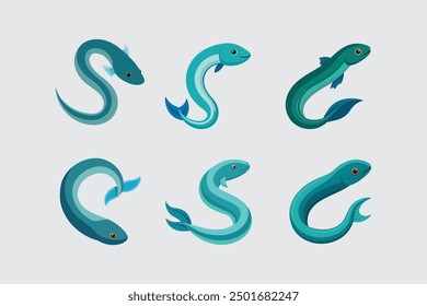 This digital product features a detailed vector artwork of the American Glass Eel fish, showcasing its unique elongated body and translucent appearance. 