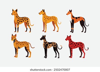 This digital product features a detailed vector artwork of a Catahoula Leopard Dog, showcasing its distinctive coat pattern and strong, athletic build. Perfect for pet-themed designs.