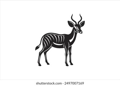 
This digital product features a line art vector illustration of an antelope.