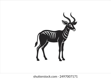 
This digital product features a line art vector illustration of an antelope.