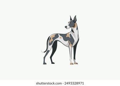 This digital product is a vector artwork featuring a Great Dane Harlequin dog. Ideal for graphic design projects, this file offers high-quality, scalable images that can be used in various application