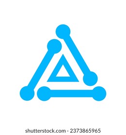 Esta es una letra digital en forma de triángulo Un logotipo con un estilo minimalista, este logotipo es adecuado para empresas o empresas tecnológicas y digitales