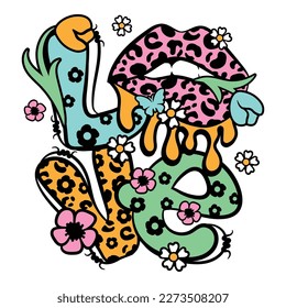 Este archivo vectorial digital presenta un hermoso diseño del mundo cubierto de flores de primavera y un impresionante corazón de leopardo impreso, que difunde el mensaje de amor y unidad.  Difunde amor y buenas vibraciones