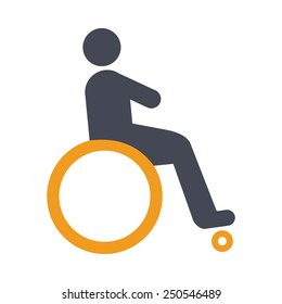 This disabled person icon relates to the health care and medical category. This may be used in websites, web applications, and mobile applications.