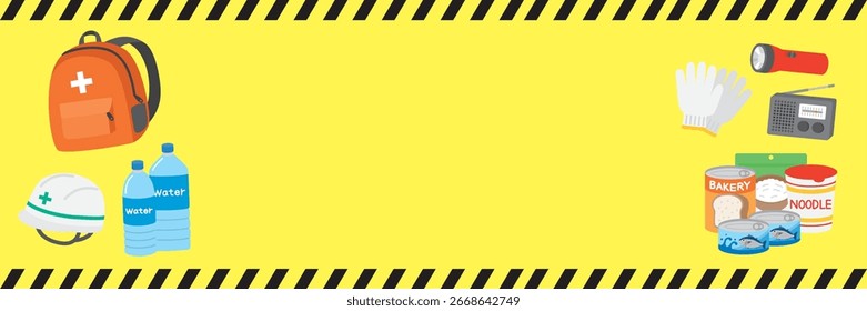 Esta es una ilustración y marco de Anuncio de la característica especial de la prevención del desastre.