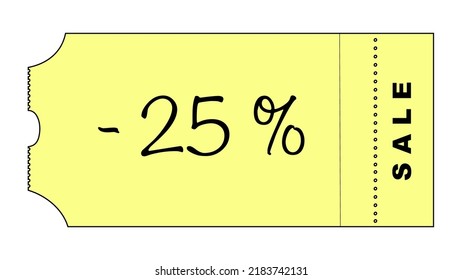 This is a discount coupon on light-yellow background