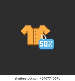 this is discount icon in pixel art with simple color and black background ,this item good for presentations,stickers, icons, t shirt design,game asset,logo and your project.