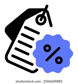 Este icono de descuento es adecuado para tiendas de comestibles, compras, comercio electrónico, etc.