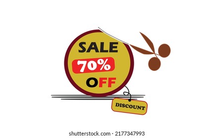this is a discount label logo for retail or marketing, a 70% discount logo