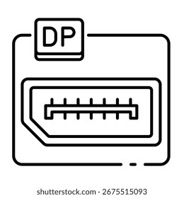 This Display port icon is suitable for Computer Component.