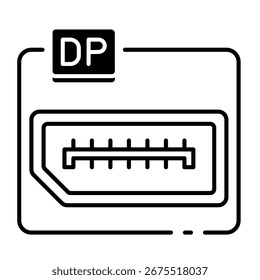 Este icono de puerto de pantalla es adecuado para el componente de computadora.
