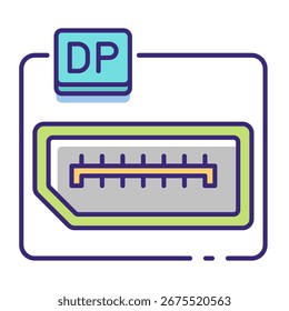 Este icono de puerto de pantalla es adecuado para el componente de computadora.