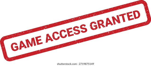 This distinct rubber stamp image conveys "Game Access Granted." It is perfect for gaming interfaces, successful login messages, or achievement notifications.