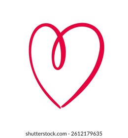 This distinctive red heart icon features an elegant design that captures the essence of love and creativity