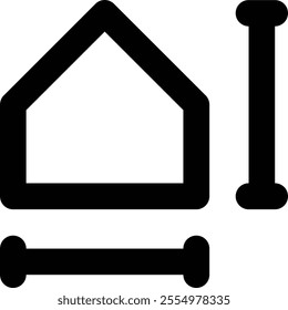 This distinctive scale real estate icon represents balanced developments, ideal for illustrating property assessments, equitable growth, and harmonious real estate strategies in marketing materials.