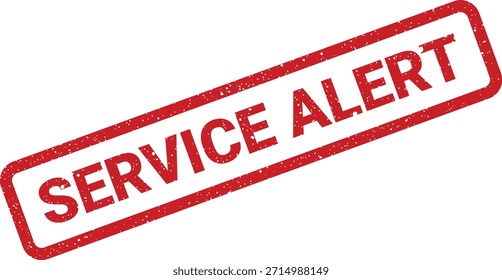 This distressed red stamp graphic with "SERVICE ALERT" text conveys an immediate notification. It is suitable for business communications, system status pages, or digital warnings requiring urgent attention.