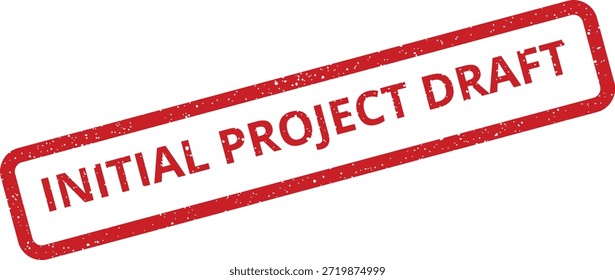 Este sello rojo afligido indica una versión temprana de un borrador de proyecto. Ideal para marcar documentos en flujos de trabajo de gestión de proyectos.