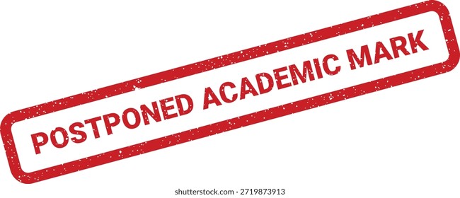 Diese bedrückte Gummistempelgrafik mit "VERSCHOBENEM AKADEMISCHEN ZEICHEN". Perfekt für offizielle Universitätsdokumente, Studentenakten oder Bildungsformulare.