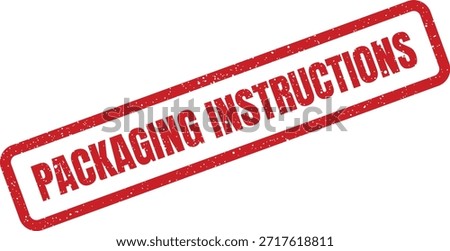 This distressed rubber stamp signifies clear directions for product packing. Ideal for labeling cartons, shipping manifests, or informational graphics.