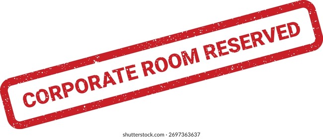 Esta ilustración de sello afligido indica que se ha reservado un espacio para reuniones corporativas. Ideal para letreros de oficina, herramientas de programación o imágenes del entorno empresarial.