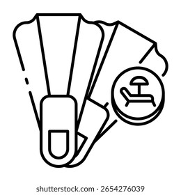 This Diving Fins icon is suitable for Summer Holiday, etc.