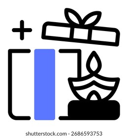 This Diwali Gift icon is suitable for the India Culture, etc.