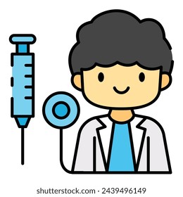This Doctor icon is suitable for Profession, occupation, job, avatar, etc.
