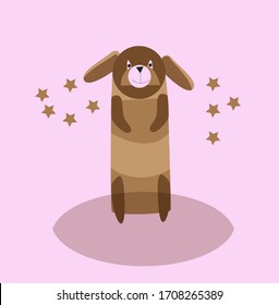 This dog animated vector is the main object and is standing