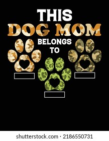 This Dog Mom Belongs to design for Dog Lover, Typography dog t shirt design