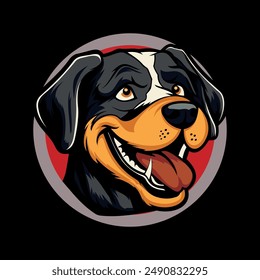 This dog vector design showcases a sleek and modern illustration of a dog, capturing its playful and friendly nature with clean lines and vibrant colors. Perfect for logos, pet-related graphics.