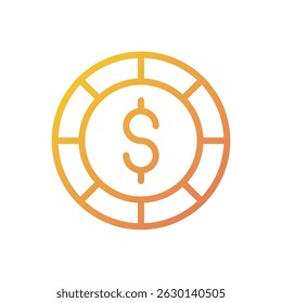 This dollar currency icon is designed in a modern, clean outline style—ideal for financial apps, e-commerce platforms, fintech dashboards, and money-related presentations