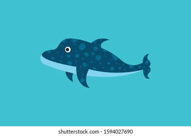 This is a dolphin that has dots in its body because it is unique