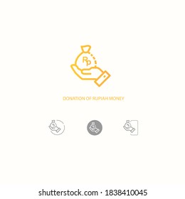 This is a donation icon with rupiah currency. You can use it in financial applications, insurance applications or donation applications.