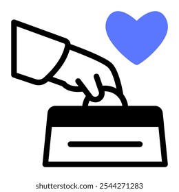 Este ícone de Doação é adequado para voluntários, pessoas humanitárias e de ajuda, etc.