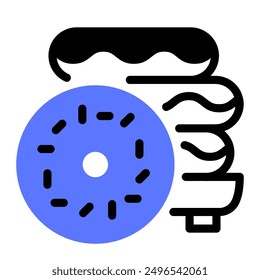 This Donut icon is suitable for coffee, coffee shop, beverage, etc.