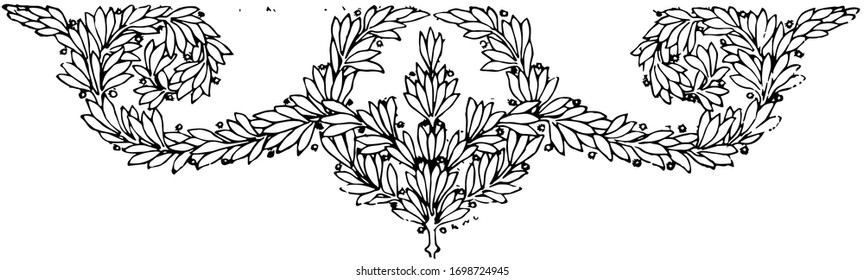 Este diseño Doodad se llena con el hermoso grupo de hojas, dibujo vintage o ilustración grabadora.