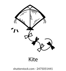 This doodle icon showing a traditional kite 